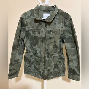 Old Navy Green Camo Zip-Front Utility Jacket